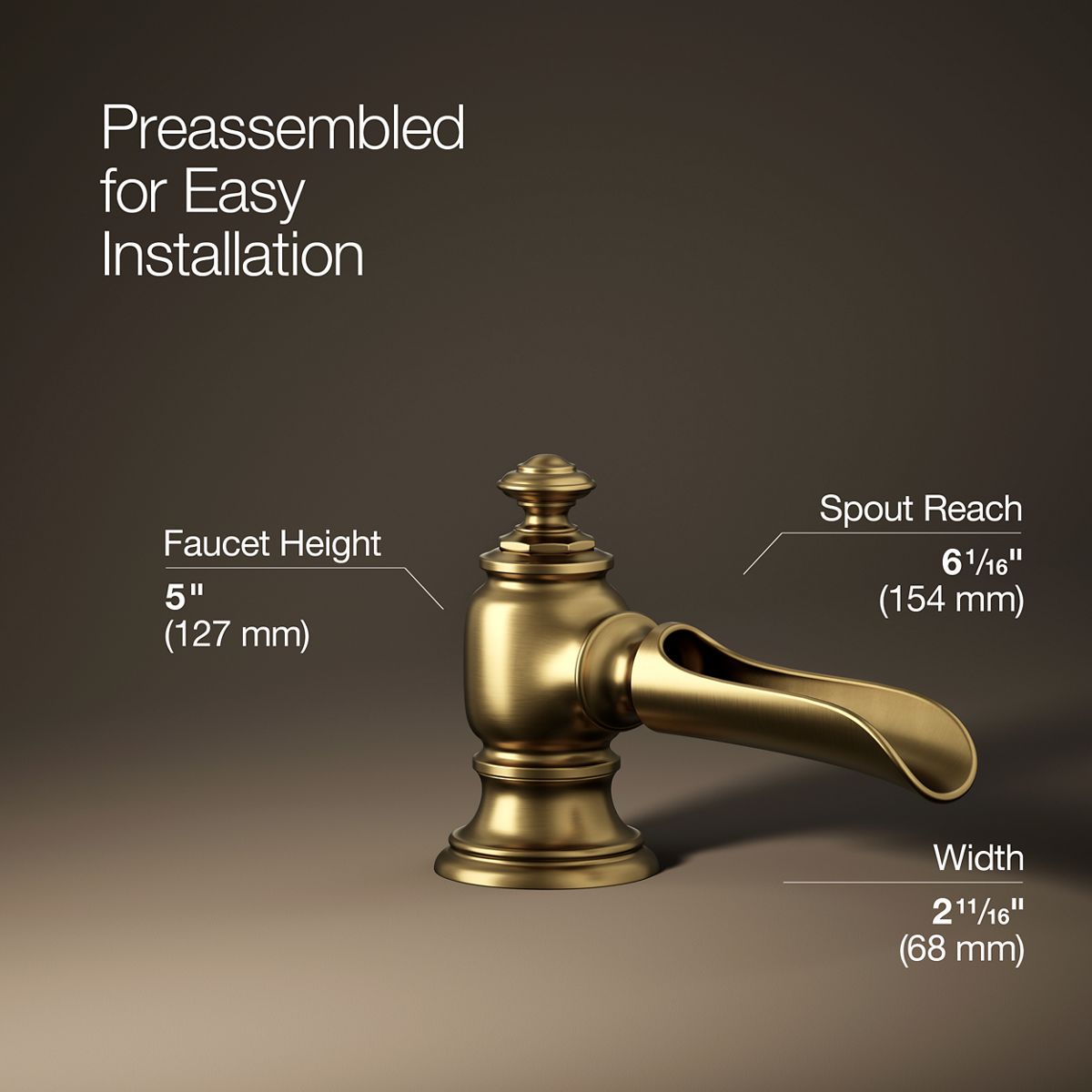 Artifacts® with Flume design Bathroom sink faucet spout with Flume design, 1.2 gpm