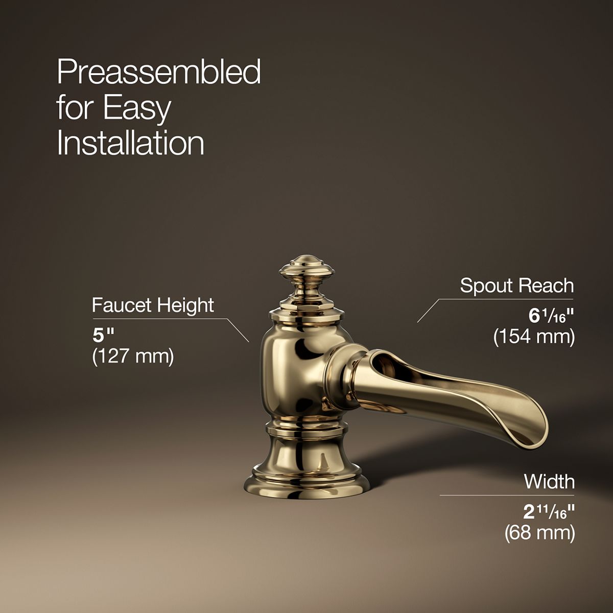Artifacts® with Flume design Bathroom sink faucet spout with Flume design, 1.2 gpm