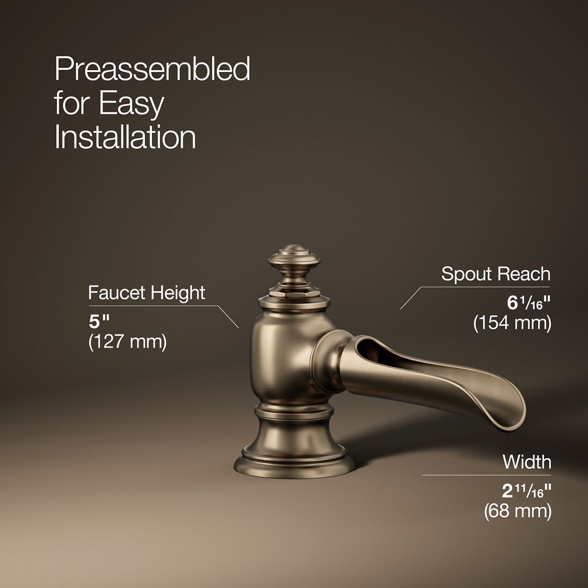 Artifacts® with Flume design Bathroom sink faucet spout with Flume design, 1.2 gpm