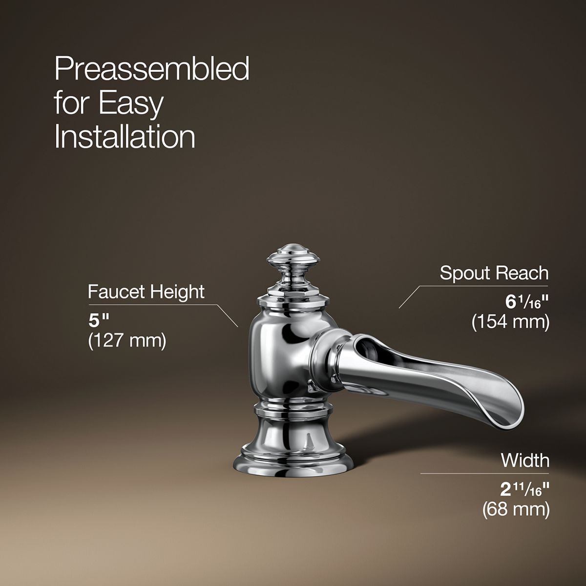 Artifacts® with Flume design Bathroom sink faucet spout with Flume design, 1.2 gpm