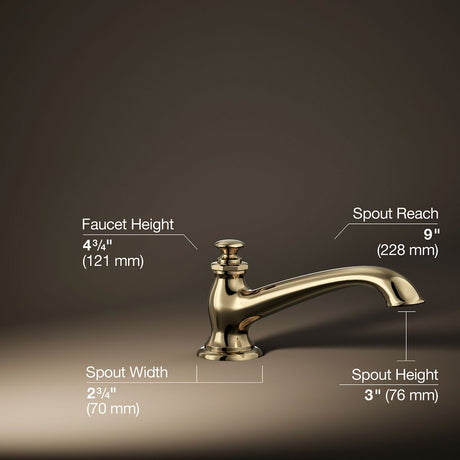 Artifacts® Deck-mount bath spout with flare design