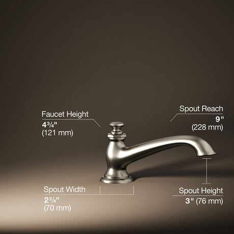 Artifacts® Deck-mount bath spout with flare design