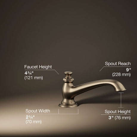 Artifacts® Deck-mount bath spout with flare design