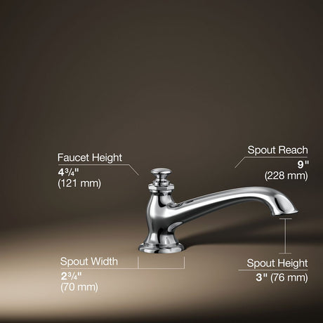 Artifacts® Deck-mount bath spout with flare design