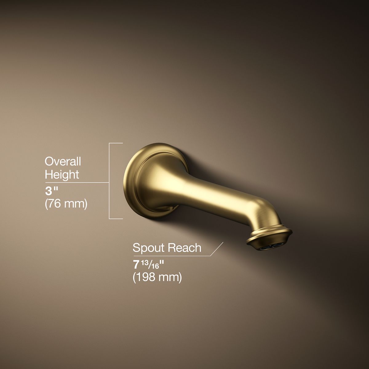 Artifacts® Wall-mount bath spout with turned design