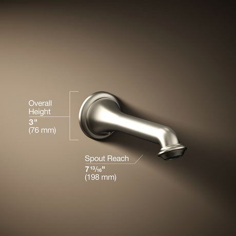 Artifacts® Wall-mount bath spout with turned design