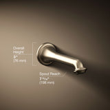 Artifacts® Wall-mount bath spout with turned design