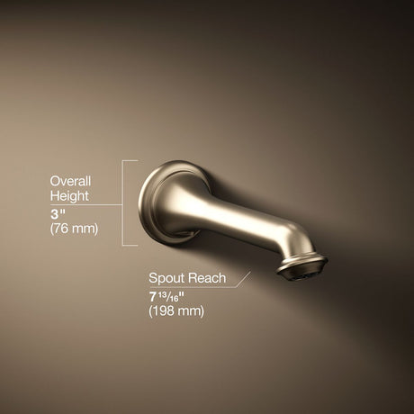 Artifacts® Wall-mount bath spout with turned design