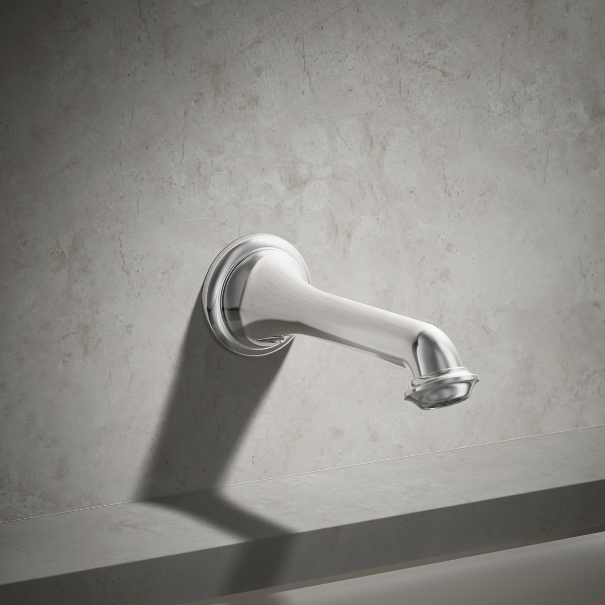 Artifacts® Wall-mount bath spout with turned design