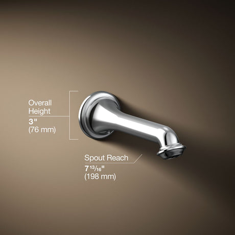Artifacts® Wall-mount bath spout with turned design