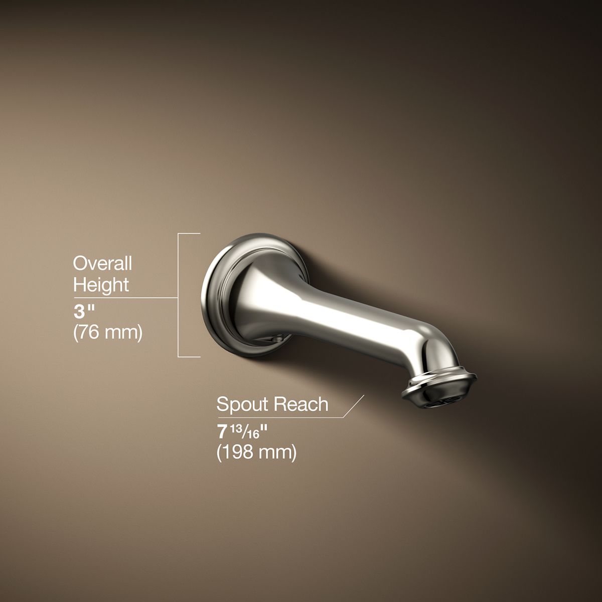 Artifacts® Wall-mount bath spout with turned design