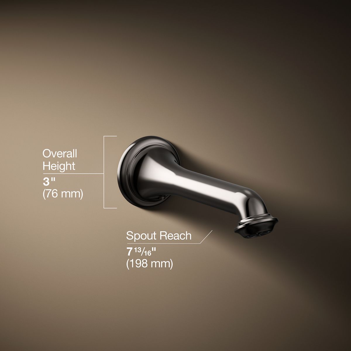 Artifacts® Wall-mount bath spout with turned design