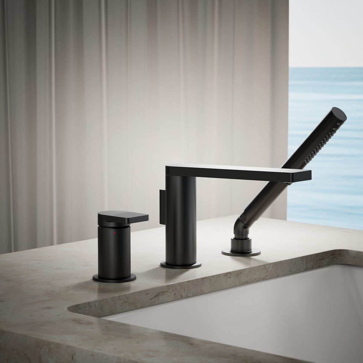Composed® Deck-mount bath faucet with handshower