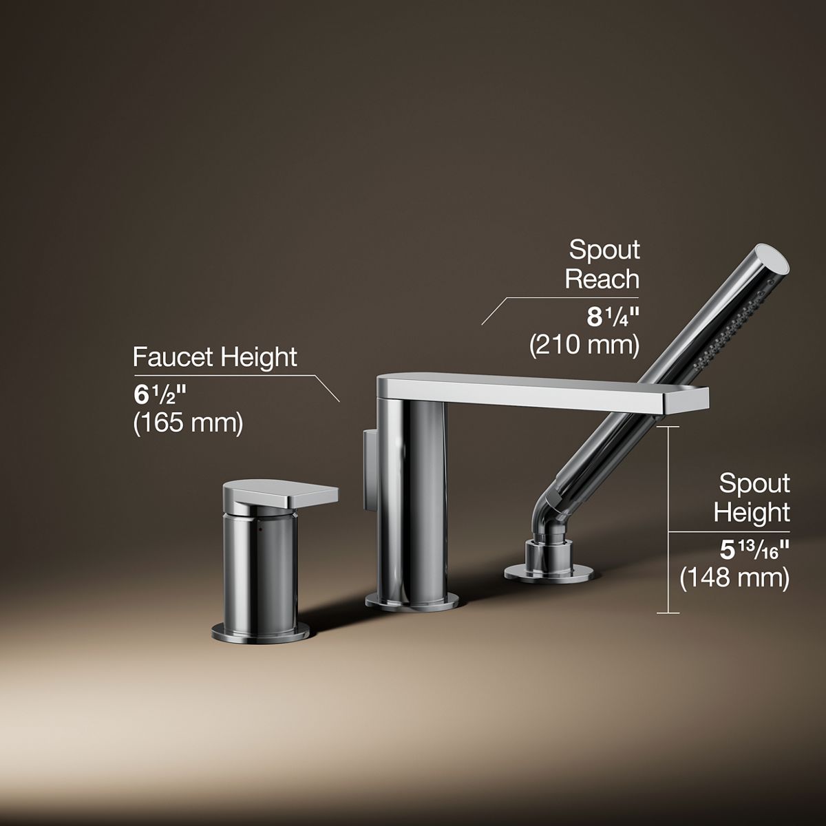 Composed® Deck-mount bath faucet with handshower