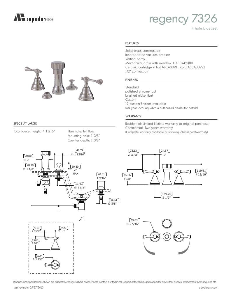 4 hole lavatory bidet set