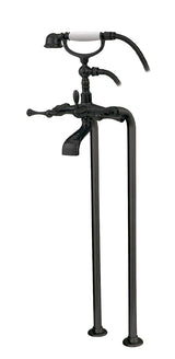 Cradle tub filler with handshower and floor risers