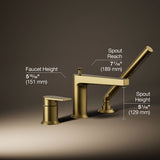 Taut® Deck-mount bath faucet with handshower