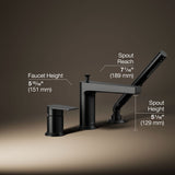 Taut® Deck-mount bath faucet with handshower