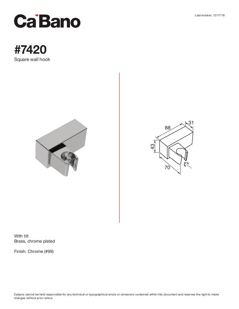 Square wall hook
