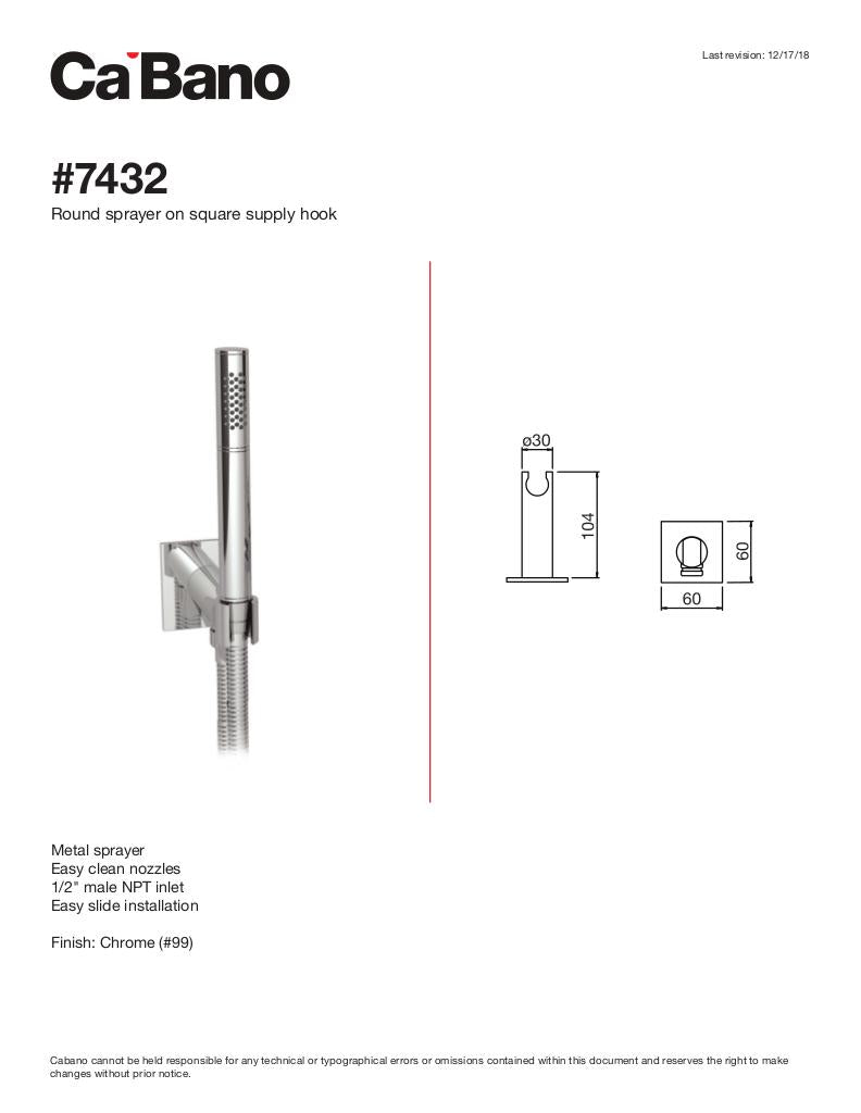Round sprayer on square supply hook