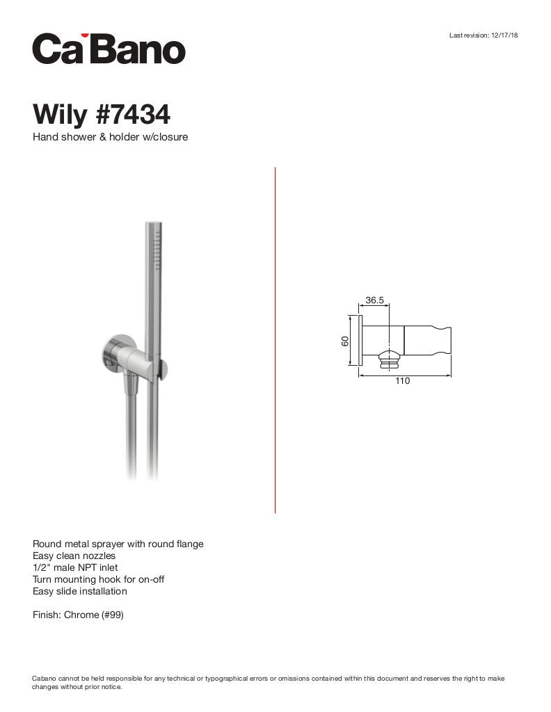 Wily hand shower & holder with closure