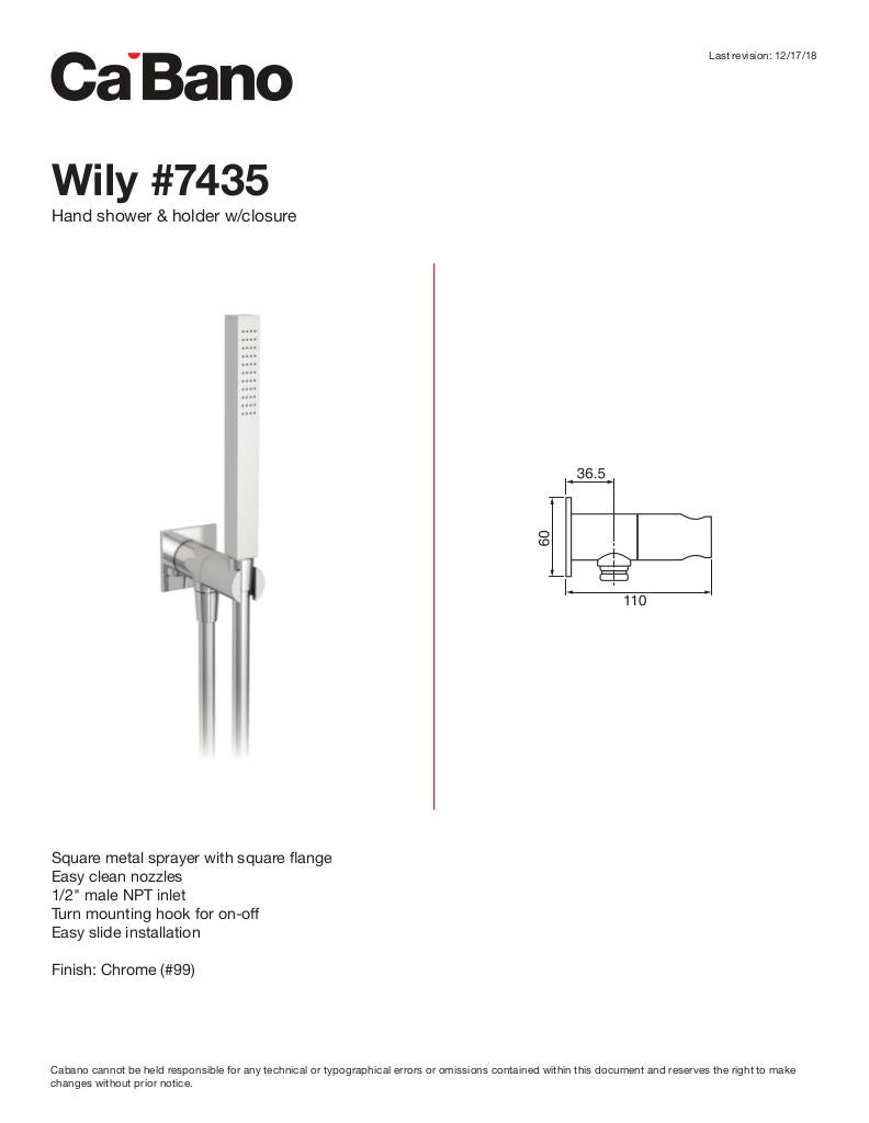 Wily hand shower & holder with closure