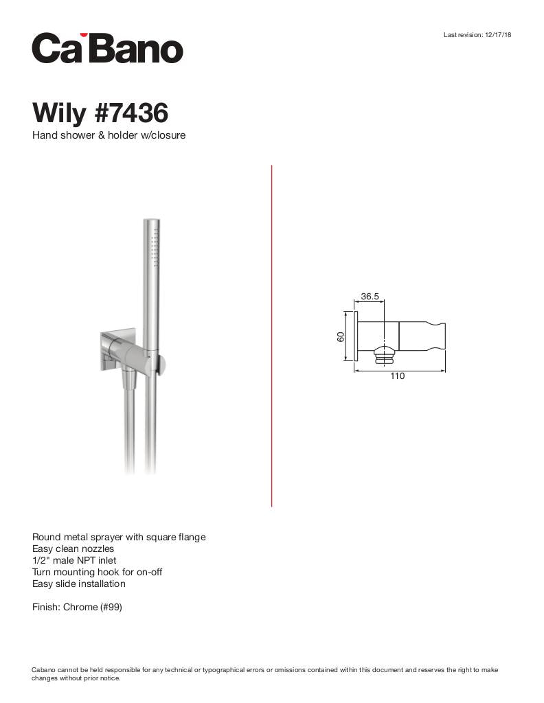 Wily hand shower & holder with closure