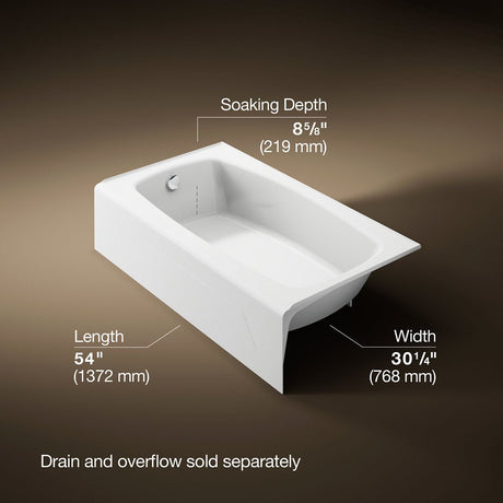 Seaforth™ 54" x 30-1/4" alcove bath, left drain