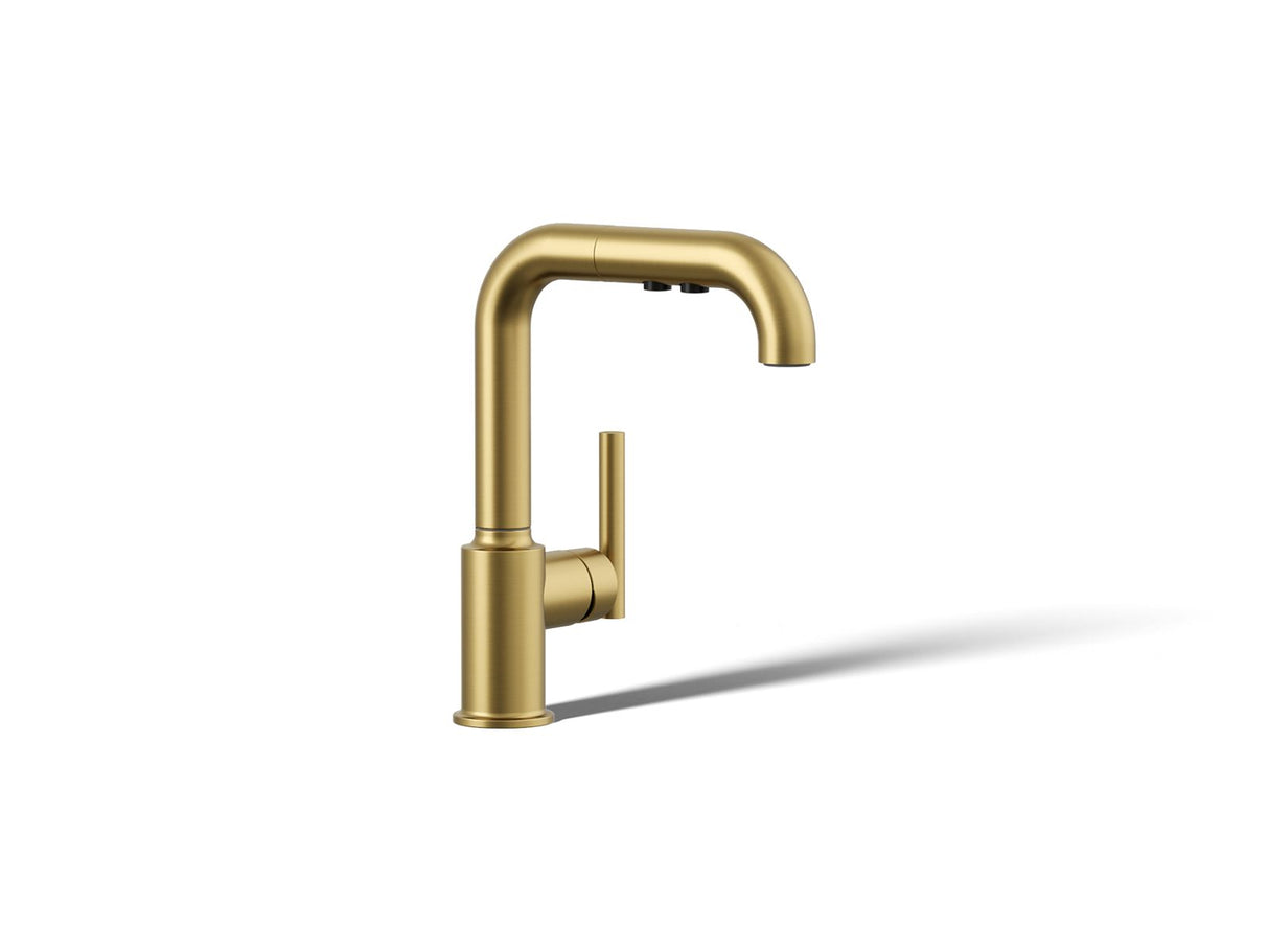 Purist® Pull-out kitchen sink faucet with three-function sprayhead