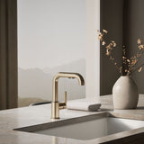 Purist® Pull-out kitchen sink faucet with three-function sprayhead