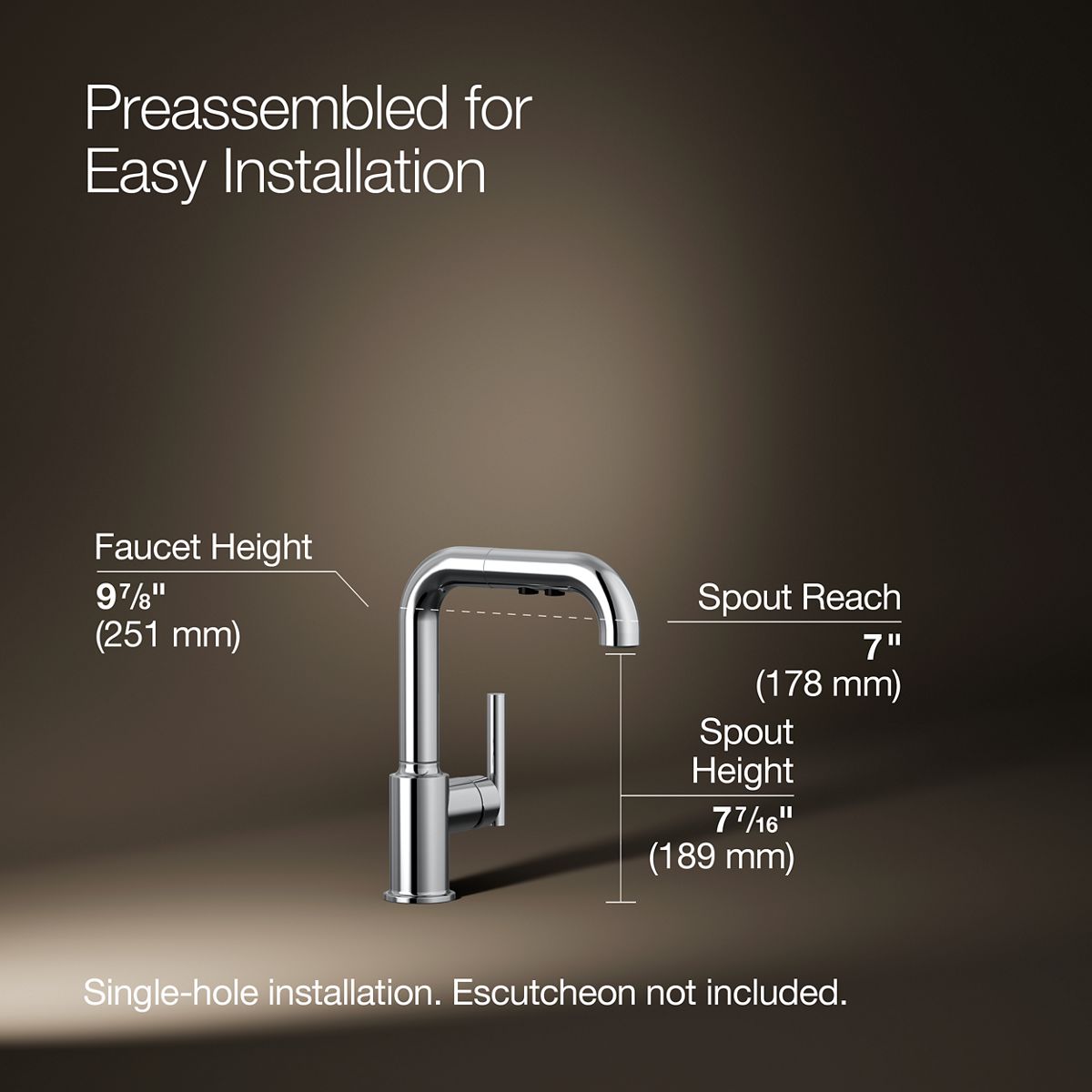 Purist® Pull-out kitchen sink faucet with three-function sprayhead