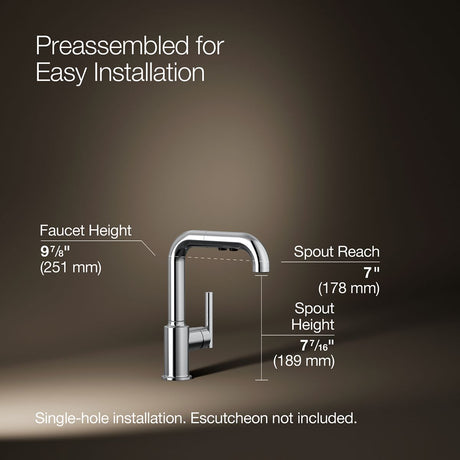 Purist® Pull-out kitchen sink faucet with three-function sprayhead
