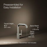 Purist® Pull-out kitchen sink faucet with three-function sprayhead