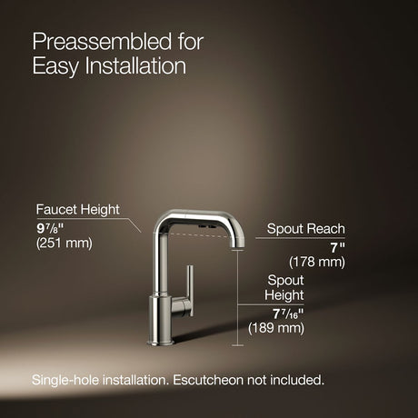 Purist® Pull-out kitchen sink faucet with three-function sprayhead