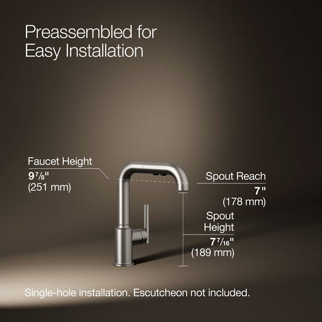 Purist® Pull-out kitchen sink faucet with three-function sprayhead
