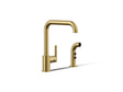 Purist® Single-handle kitchen sink faucet with side sprayer
