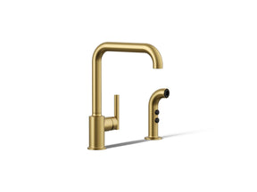 Purist® Single-handle kitchen sink faucet with side sprayer