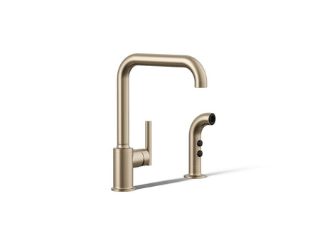 Purist® Single-handle kitchen sink faucet with side sprayer
