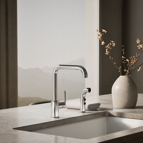 Purist® Single-handle kitchen sink faucet with side sprayer