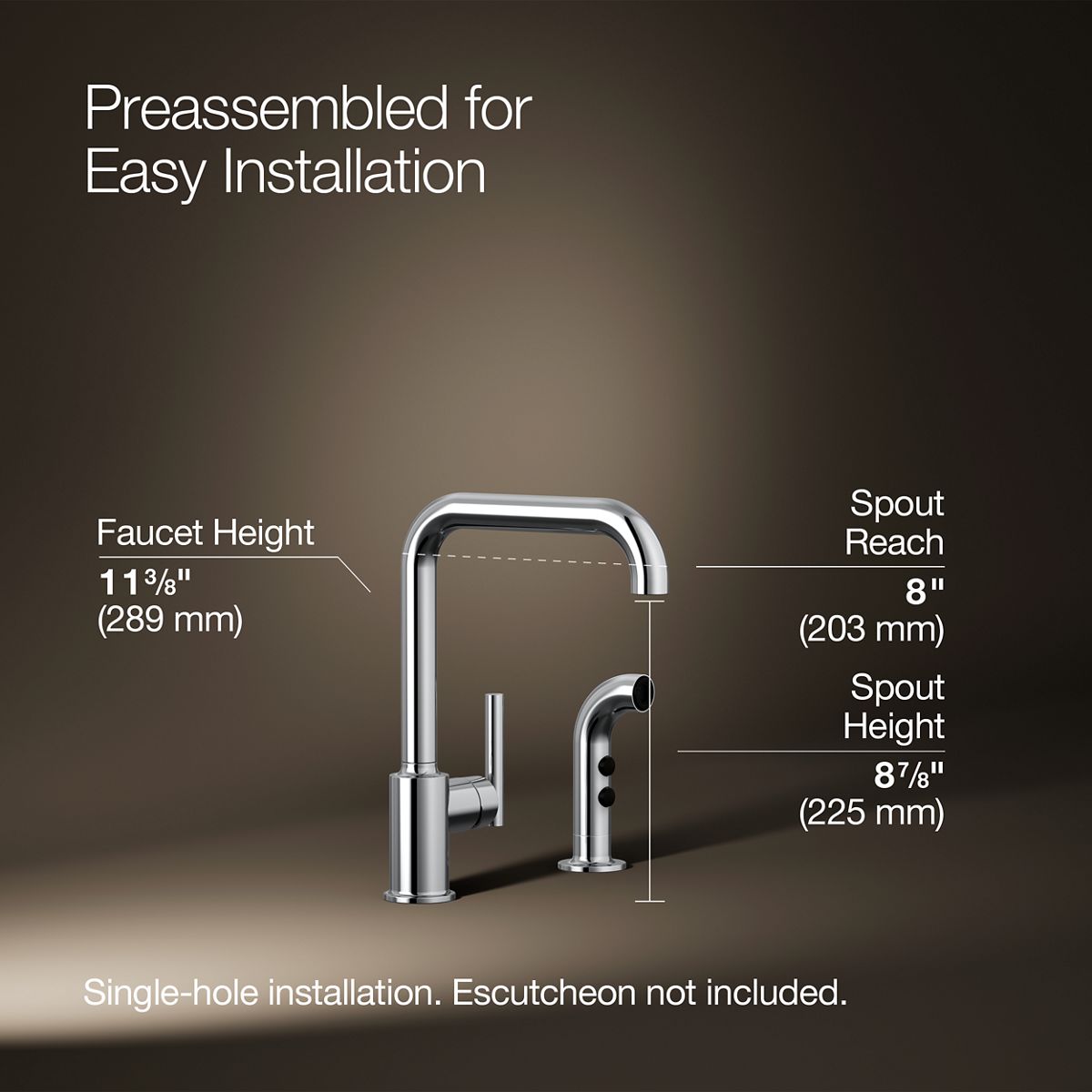 Purist® Single-handle kitchen sink faucet with side sprayer