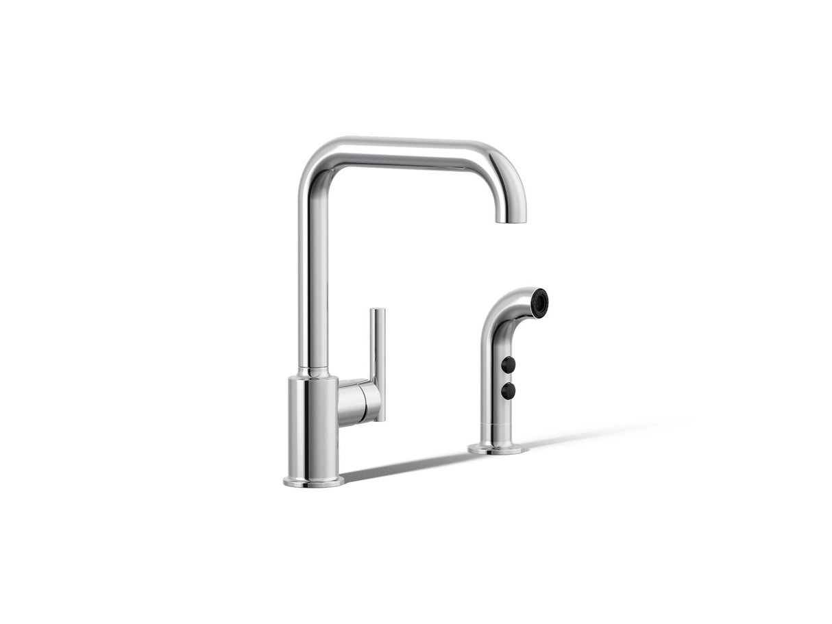 Purist® Single-handle kitchen sink faucet with side sprayer