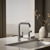 Purist® Single-handle kitchen sink faucet with side sprayer