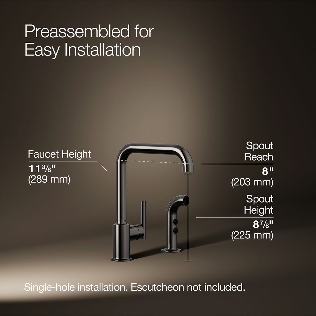 Purist® Single-handle kitchen sink faucet with side sprayer