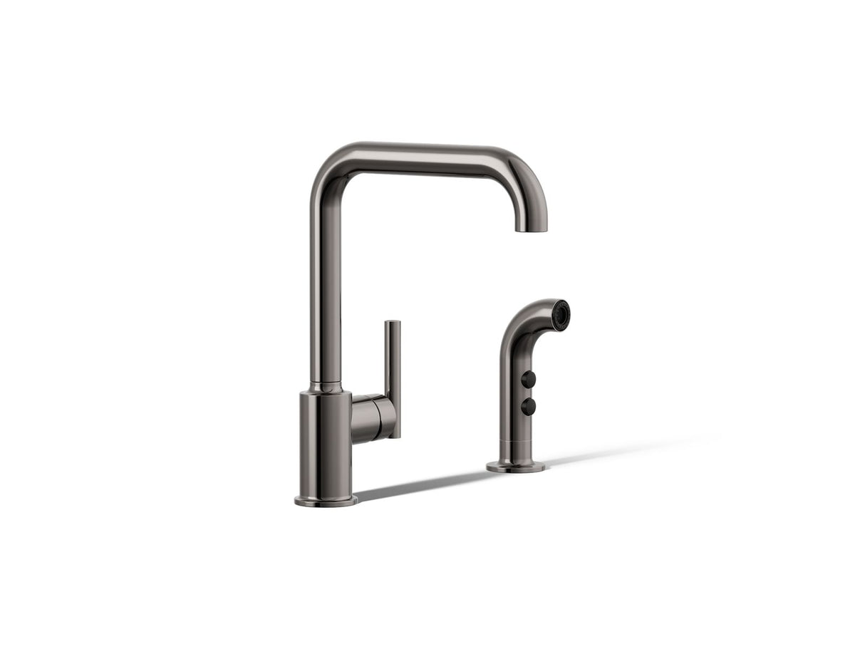 Purist® Single-handle kitchen sink faucet with side sprayer