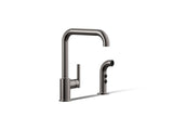 Purist® Single-handle kitchen sink faucet with side sprayer