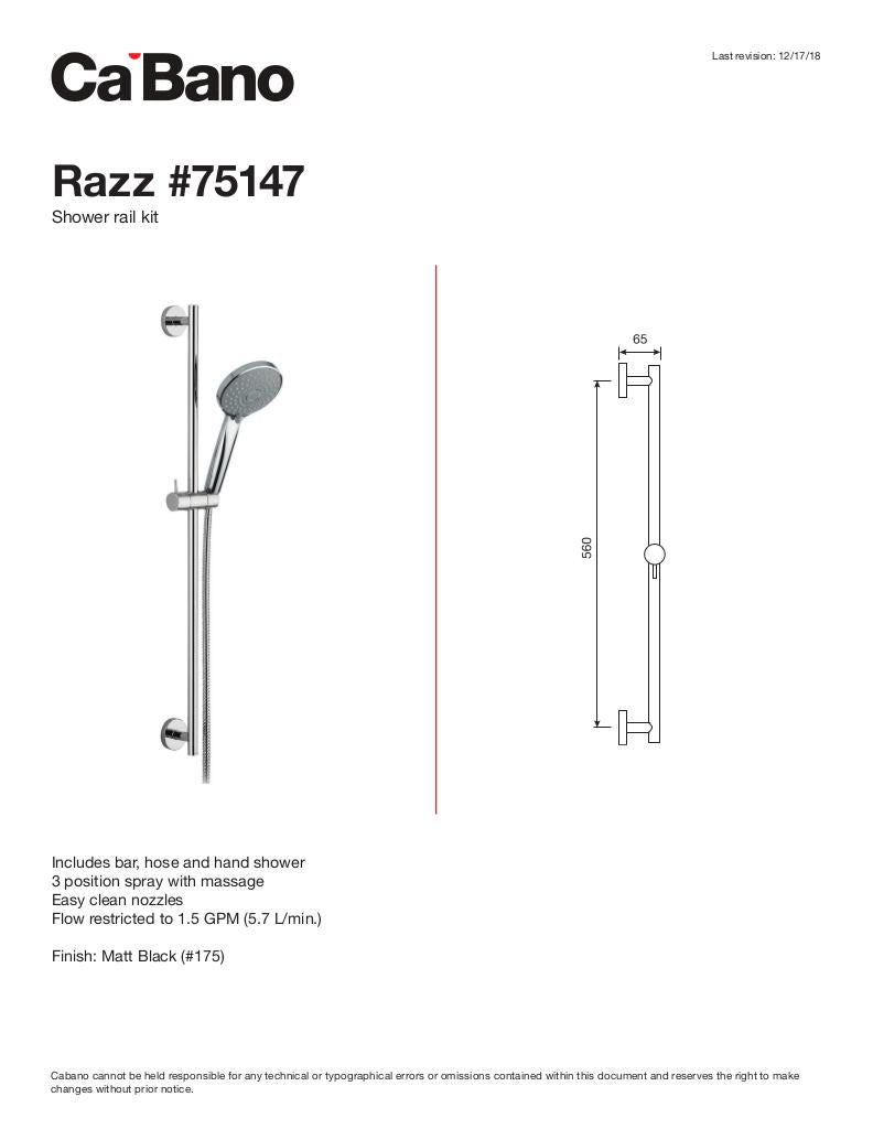 Razz shower rail kit