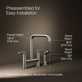 Purist® Two-hole bridge kitchen sink faucet with side sprayer