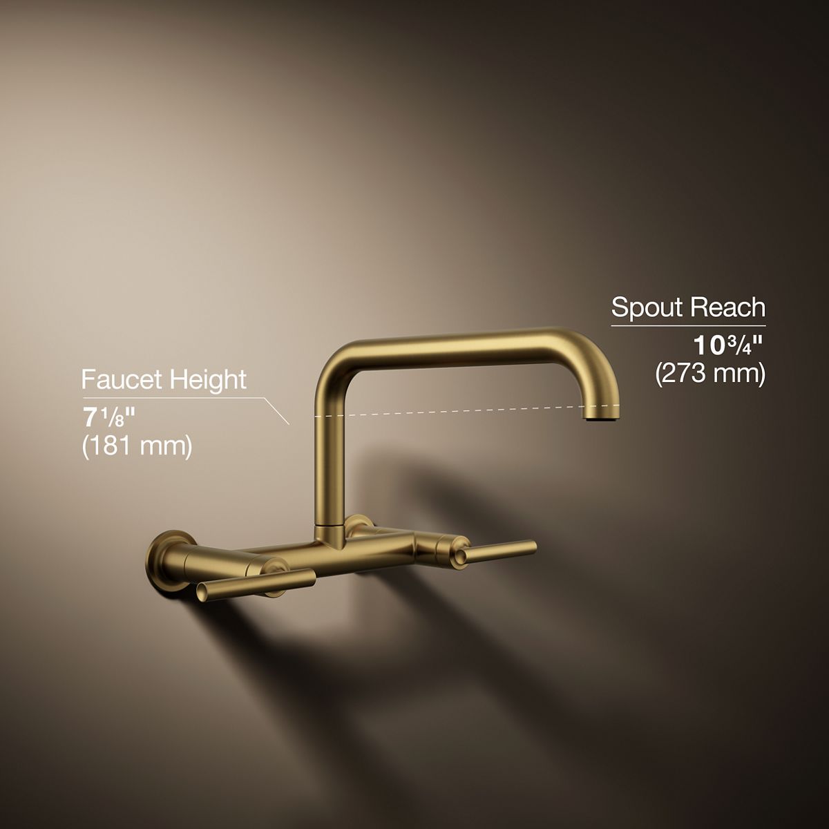 Purist® Two-hole wall-mount bridge kitchen sink faucet