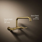 Purist® Two-hole wall-mount bridge kitchen sink faucet