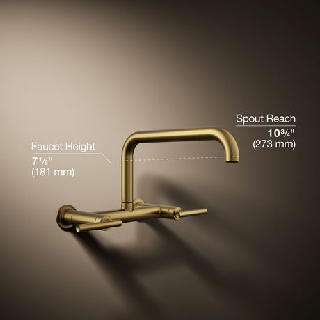 Purist® Two-hole wall-mount bridge kitchen sink faucet